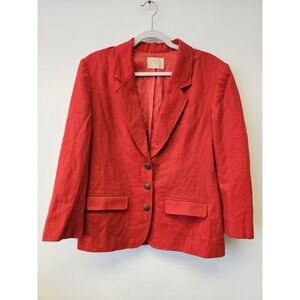 Pendleton Red Blazer Jacket 100% Virgin Red Gold‎ buttons Refer To Measurements